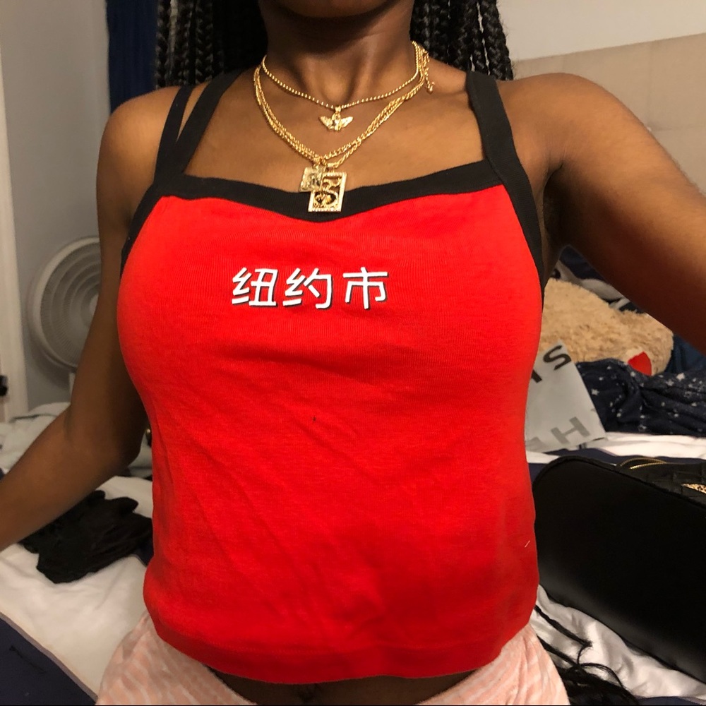 Square Neck Red Crop Top